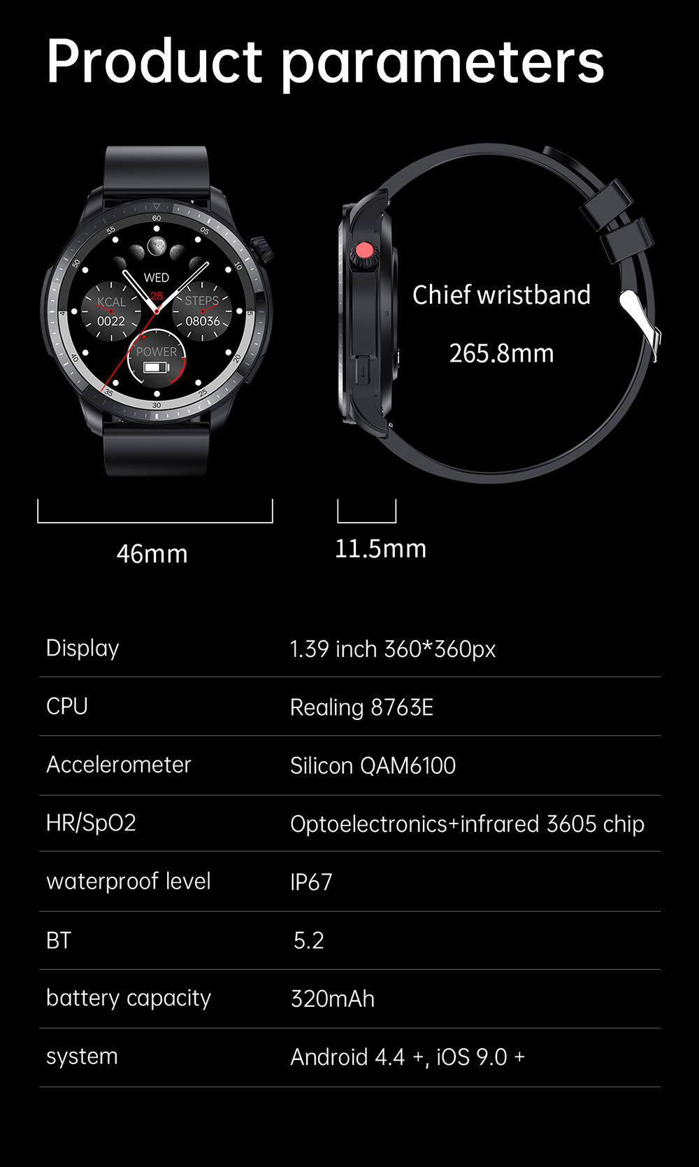 High Quality VT52 Medical Grade Monitor Fitness Digital SmartWatch Health Waterproof Call professional Smart Watches